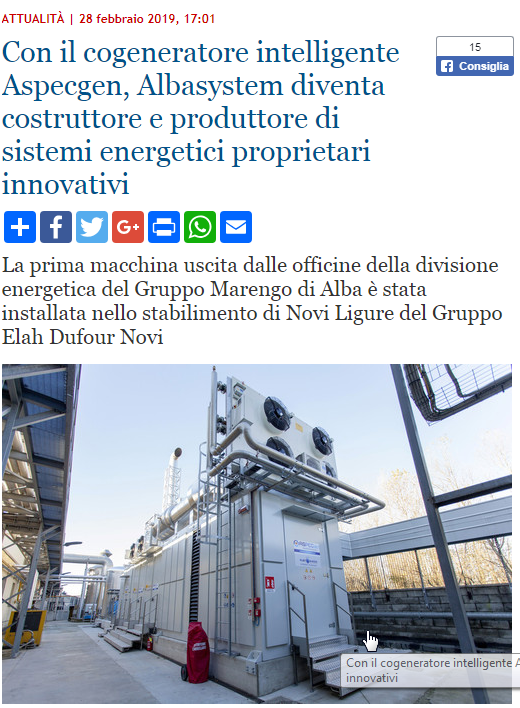 Cogeneratore Elah-Dufour